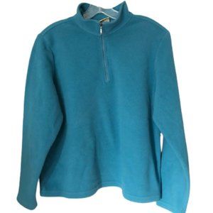 L.L. Bean Polartec Fleece Astral Blue Quarter Zip - L